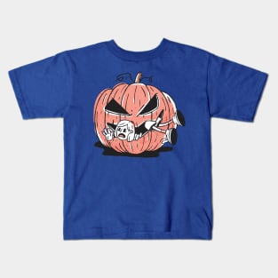 Pumpkin Eating Girl Kids T-Shirt